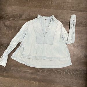 Free People denim crop top